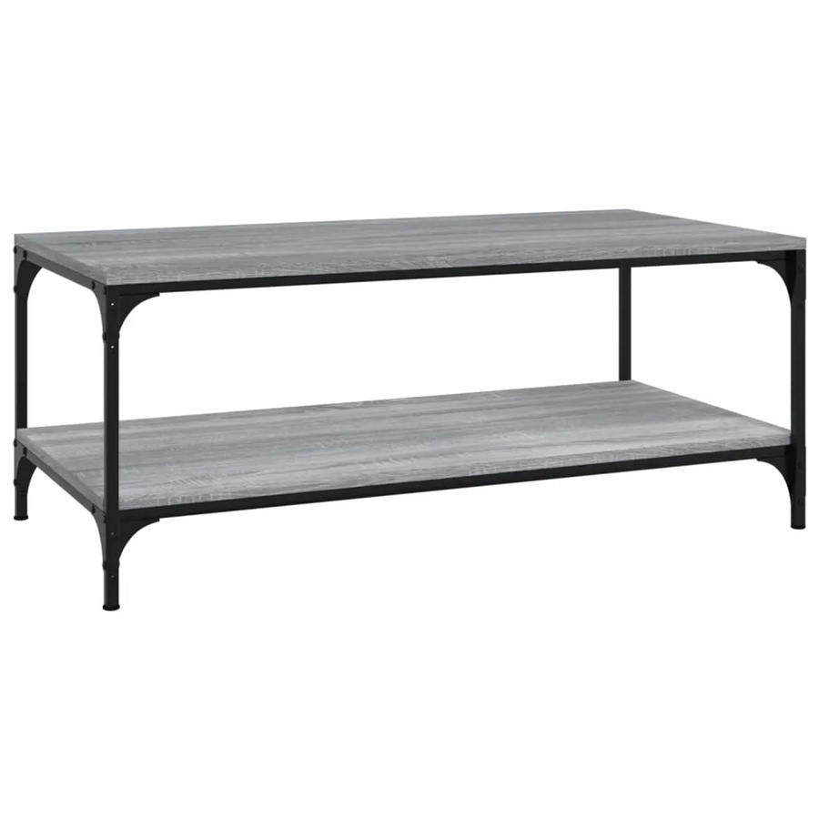 vidaXL Couchtisch Sonoma Grau aus Holzwerkstoff mit industrieller Note, B/T/H: 80 x 50 x 40 cm - Bild 2