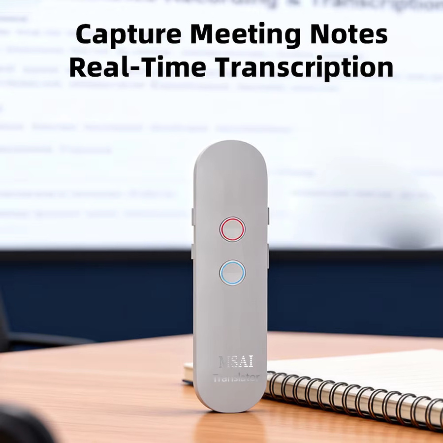 MSAI T4 Bluetooth Übersetzer in Weiß mit Echtzeit-Sprachübersetzung für 131 Sprachen und Zwei-Wege-Audio-Transkription für deine Reisen - Bild 5
