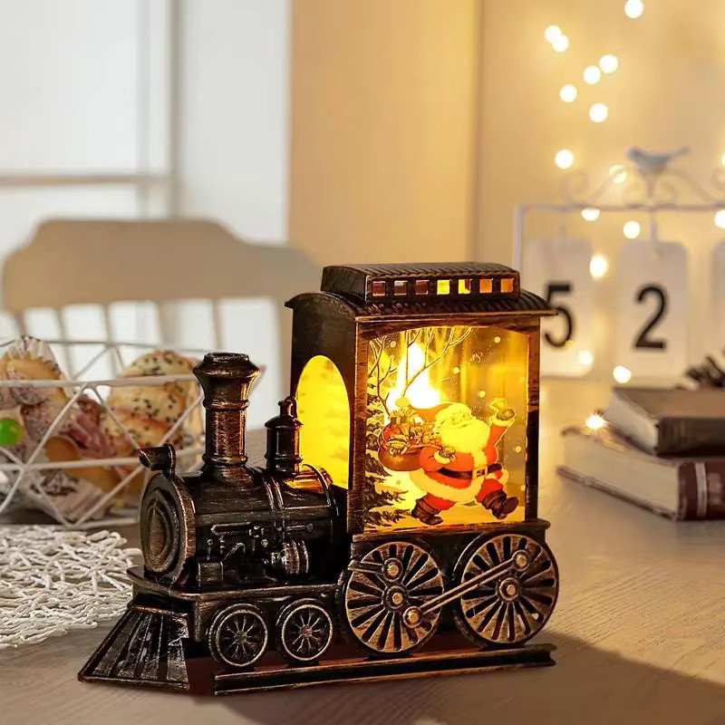 Heinast Weihnachts-Kristallkugel Ornament mit Zug-Motiv und LED-Nachtlampe für die Tischdekoration - Bild 4