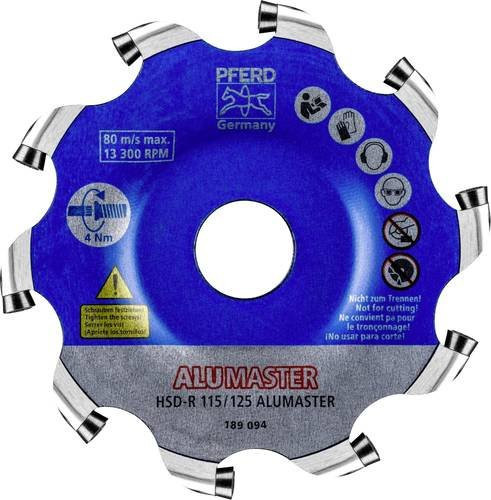 PFERD ALUMASTER R Hochleistungsfrässcheibe für Winkelschleifer zur Aluminiumbearbeitung in Blau, Durchmesser: 115 mm, Arbeitslänge: 8 mm - Bild 1