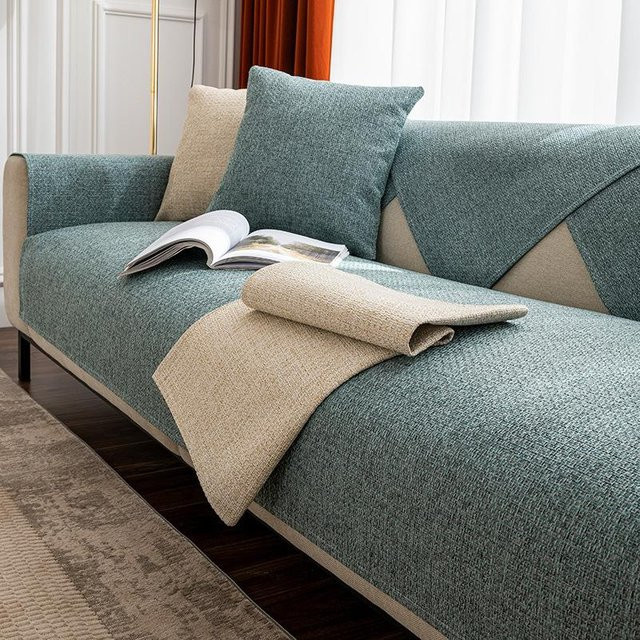 Modernes Sofakissen Universalbezug aus Baumwolle, Blau, B/T/H: 70 x 70 x 70 cm - Bild 1