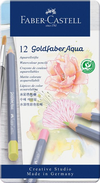 Faber Castell Goldfaber Aqua Aquarellstifte Pastell im Metallset, Multicolor - Bild 1