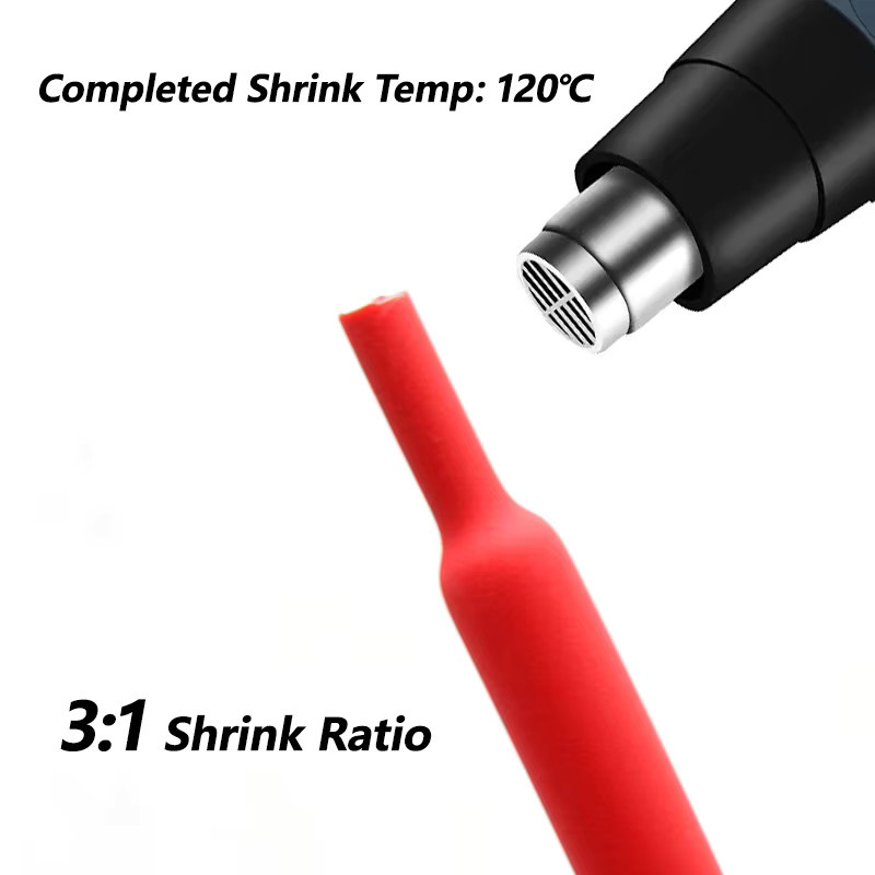 Schrumpfschlauch mit Kleber in Rot, Polyolefin-Doppelwandschlauch, Durchmesser: 1,6 mm bis 39 mm - Bild 3