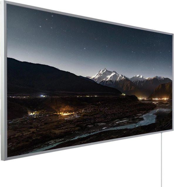 Könighaus Infrarotheizung Panorama-Serie Berg Tal und Sterne, Multicolor, B: 100 cm, H: 60 cm, 800 W - Bild 1