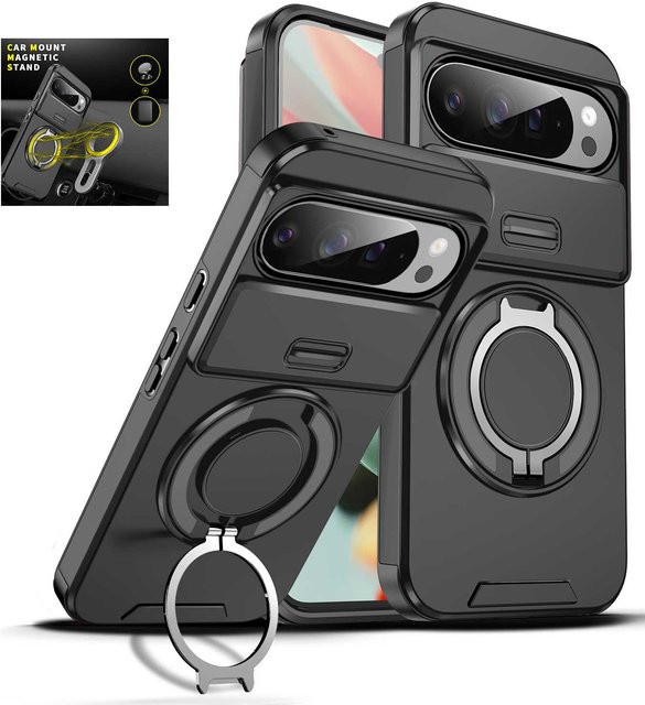 Magnetische Schutzhülle für Google Pixel 10 9 Pro XL 8 7 mit Schiebefenster in Pink und Black - Bild 1