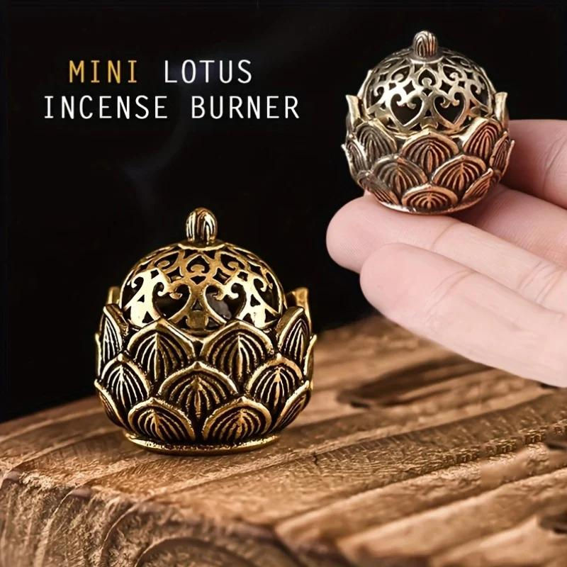 Lotus Räucherkegelhalter aus Metall von Love Home Garden in Gold und Gelb, orientalische Dekoration im floralen Design - Bild 3