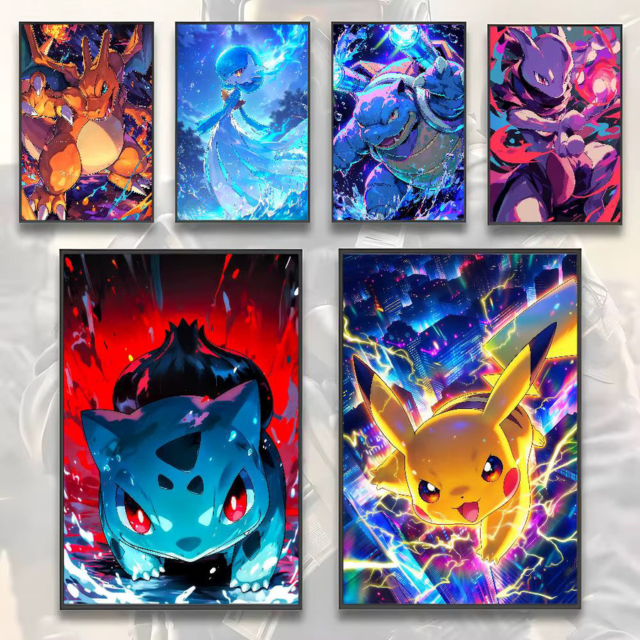 Bandai Pokemon Anime Wandposter aus Leinwand in Mehrfarbig - Bild 5