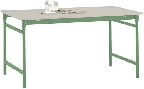 Manuflex Beistelltisch BASIS BB3041.6011 mit Melamin-Tischplatte in Resedagrün RAL 6011, B/T/H: 125 x 80 x 78 cm - Bild 1