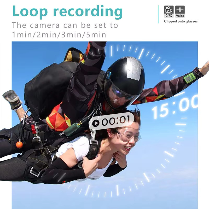 luxuglow Smart Glasses Camcorder mit 2,7K Auflösung, WiFi und 110 Grad Weitwinkelobjektiv in Weiß - Bild 5