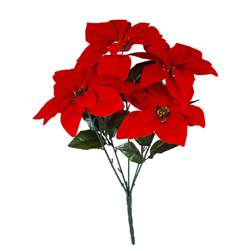 Künstliche rote Rosen-Zweige von Kmitang als Weihnachtsdekoration, Höhe: 50 cm - Bild 4