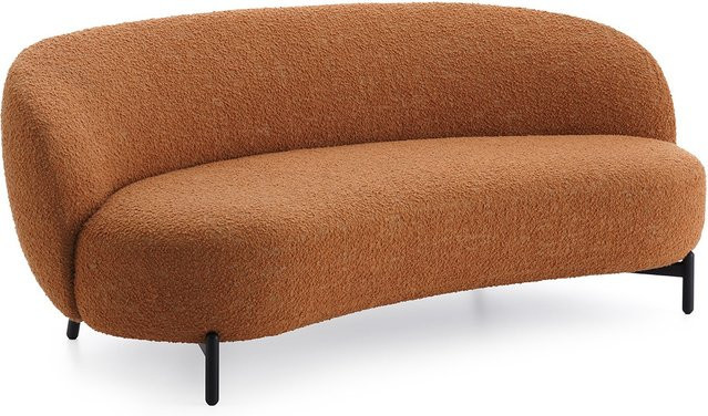 Kartell Lunam Sofa Curly mit Bouclé-Bezug in Orange und Metallgestell - Bild 1