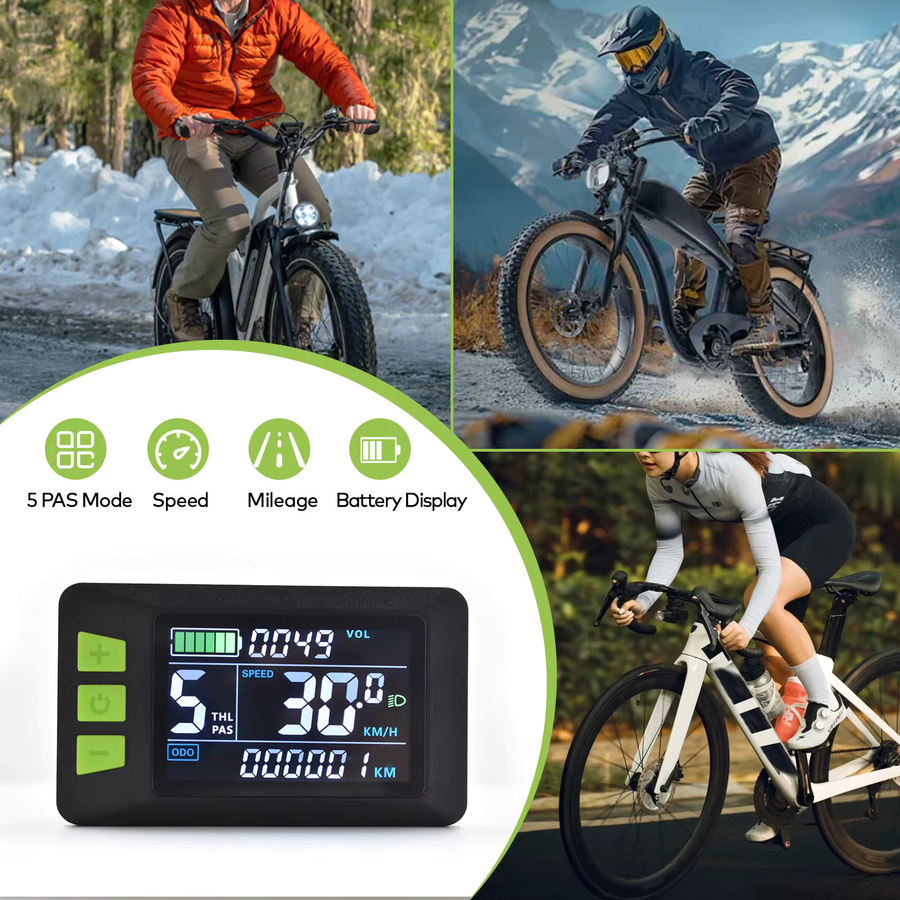 Haytrix Farbiger Kabelgebundener Stoppuhr-Tachometer mit Elektronischer Schaltunterstützung und Wasserdichtem Fahrradcomputer, E-Bike-Zubehör, Schwarz - Bild 5