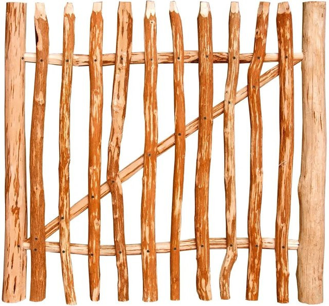 Floraworld Staketen-Gartentor Haselnuss Natur Braun B: 100 cm, H: 120 cm - Bild 1