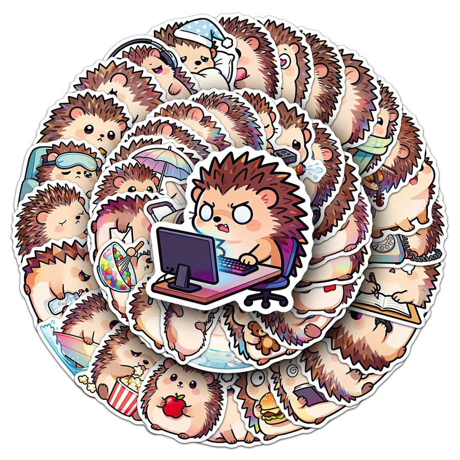 YIIMANNER Cartoon Igel Aufkleber, 50/100 Stück - Bild 2