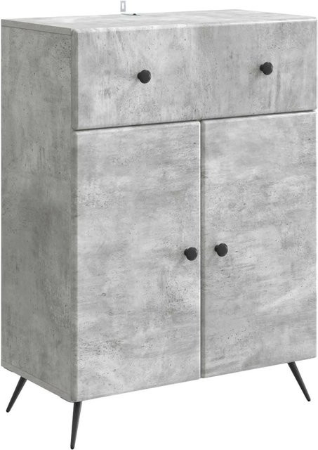 vidaXL Sideboard modern in Betongrau aus Holzwerkstoff, B/T/H: 66 x 34,5 x 90 cm - Bild 1