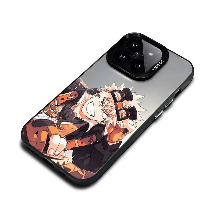 Handyhülle mit Katsuki Bakugo Anime Charakter Design für iPhone 11 bis iPhone 17 Pro Max Plus in Bunt und Silber - Bild 4