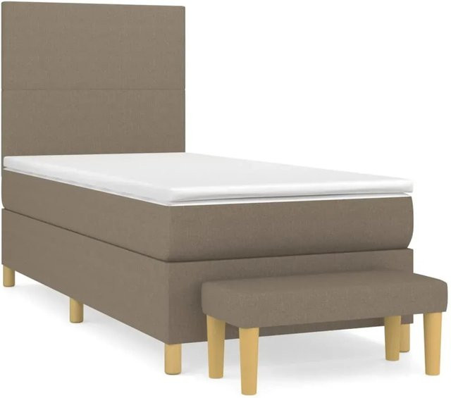 vidaXL Boxspringbett mit Matratze Hybrid-Design in Taupe, B/T: 90 x 200 cm - Bild 1