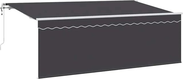 vidaXL Einziehbare Markise Anthrazit mit Fernbedienung aus Polyester und Aluminium B/T/H: 350 x 200 x 165 cm - Bild 1