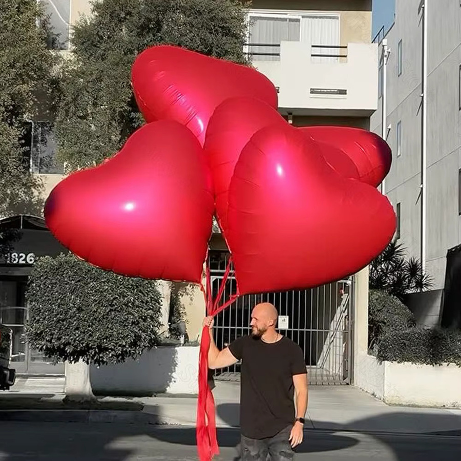 Rote Herz-Luftballons für Hochzeit, Geburtstag und Valentinstag, 152,4 cm Höhe - Bild 6