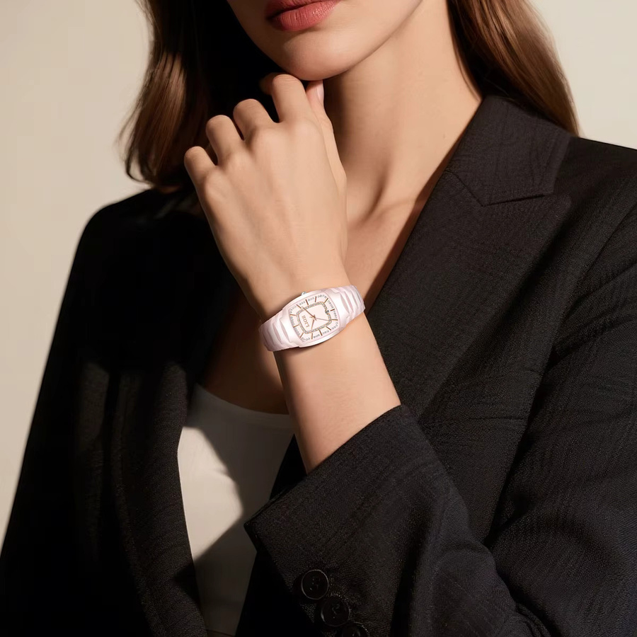 LIGE Armbanduhr Quarz, Edelstahl, Silber, Diamantbesetzt, Damen - Bild 3