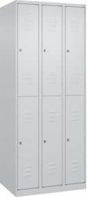 C+P Doppelstock-Spind Classic PLUS mit 3 Abteilen, grau, Stahl, H x B x T: 185 x 75 x 50 cm - Bild 1