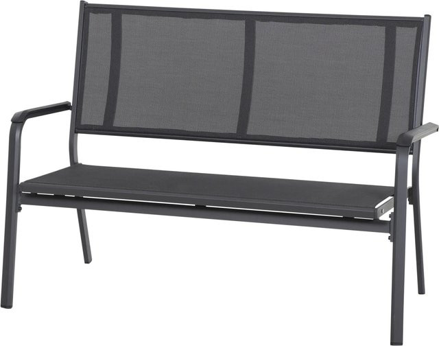 Siena Garden Tesoro 2-Sitzer Gartenbank aus Aluminium mit Ranotex-Gewebe, Anthrazit Matt, B/T/H: 138,5 x 68 x 97 cm - Bild 1