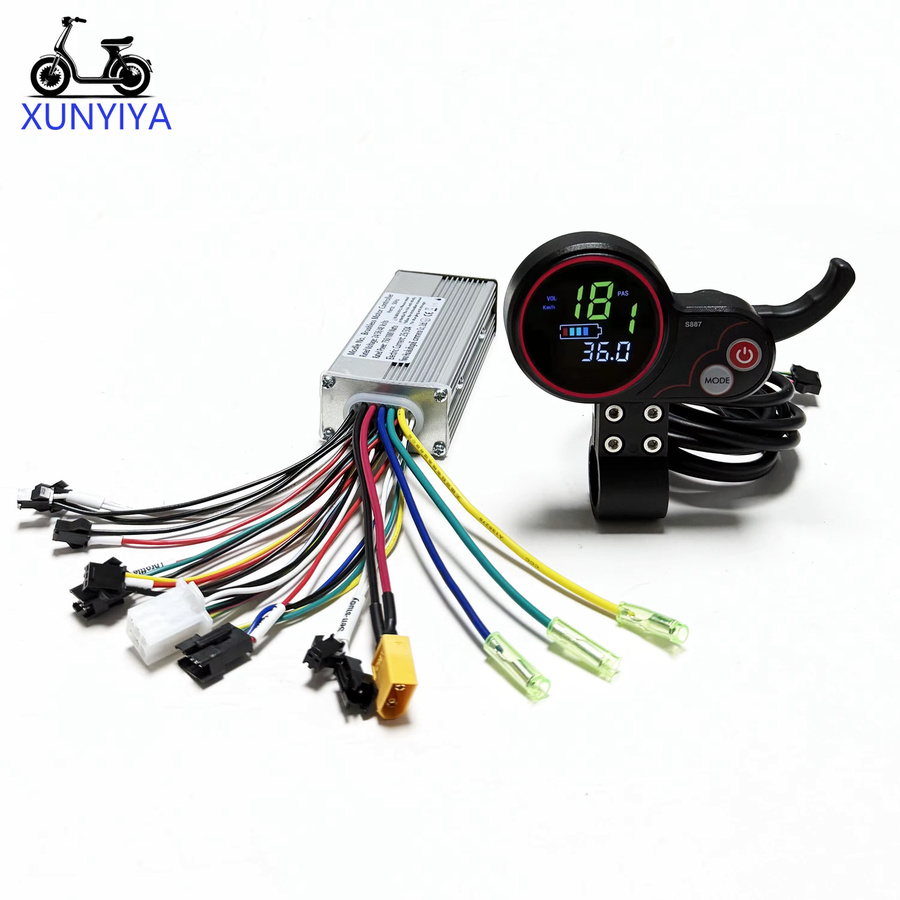 Kugoo Sinuswellen-Controller für TF-100 M4 E-Scooter mit S887 Farbdisplay 25-30A 350W-500W 5-polig UART Nr. 2 Protokoll - Bild 2