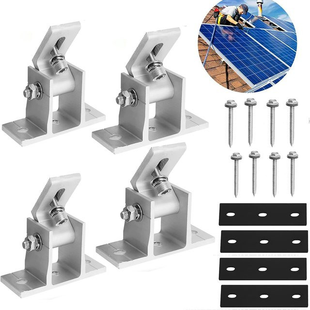 CP-SETUNO Verstellbare Solarmodul-Neigungshalterung für die Flachdachmontage, Silber - Bild 1