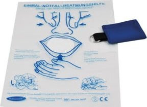 Gramm Medical Actiomedic MediSave Notfall-Beatmungstuch im Schlüsselanhänger, transparent und blau - Bild 1