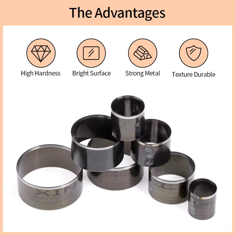 WUTA 7-teiliges Leder-Stanzform-Set aus Metall, runde Schablonenschneider und Locher in Silber für Bastelarbeiten mit Leder und Papier - Bild 3