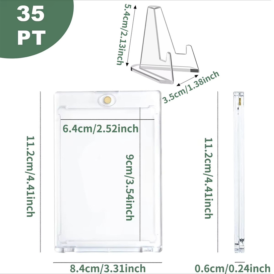 Magnetische Kartenhalter mit Ständer und Hartschalenetui für MTG- und Sportkarten, transparent, UV-Schutz - Bild 2