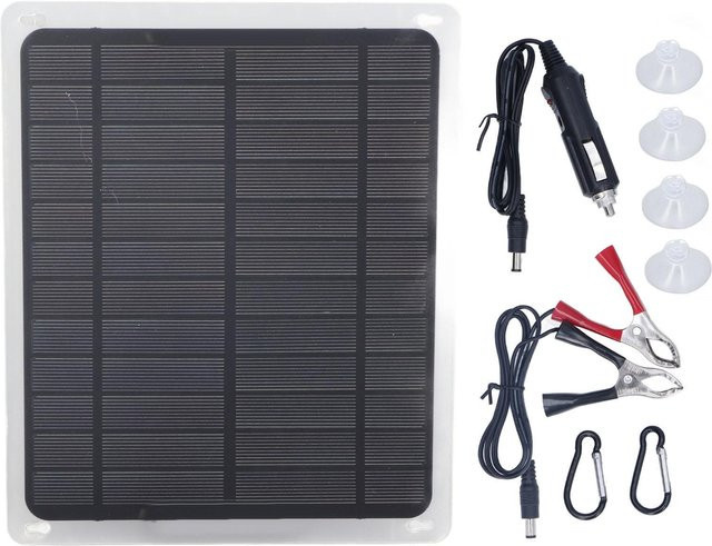 TOMTOP JMS 20W 12V Solarmodul Autobatterieladegerät mit USB-C in Schwarz - Bild 1