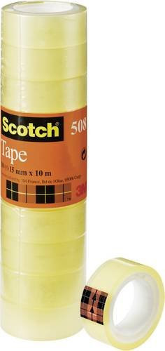 Scotch Klebefilm 508 transparent, 10er Pack, Breite: 15 mm, Länge: 10 m - Bild 1