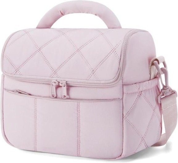 LIJIAO Isolierte Lunchbox aus Nylon, auslaufsichere Brotdose für Frauen in Schwarz oder Pink - Bild 1