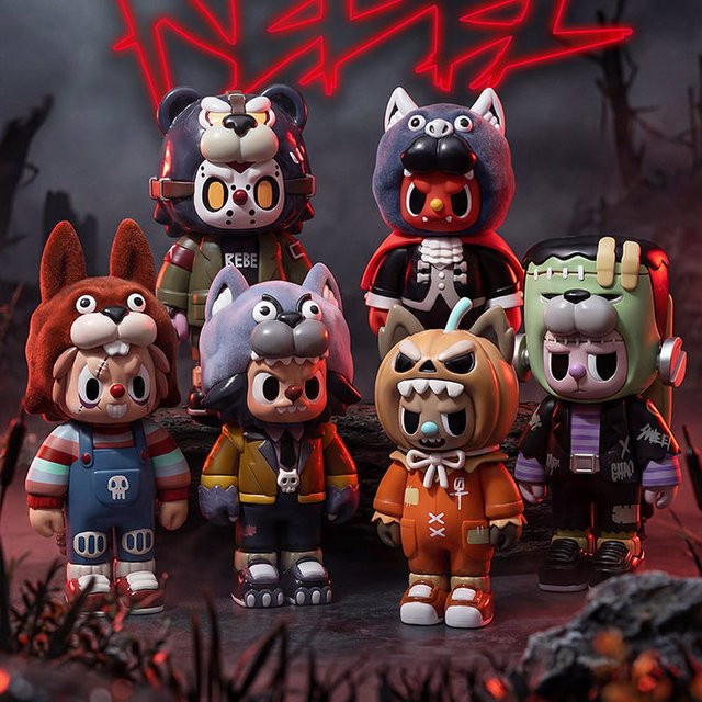 52TOYS Rebel Bear Monster Serie, Beflockte Blindbox Figuren, Einzelfigur - Bild 1