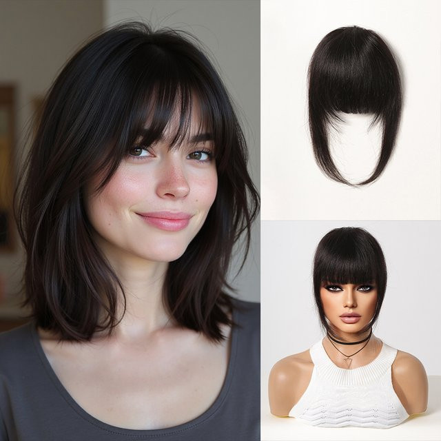 HAIRCUBE Clip-in-Pony, 100 % Echthaar, Schwarz, Damen - Bild 1