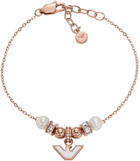 Emporio Armani Armband, Perlmutt, Perle, Roségold, Damen - Bild 1