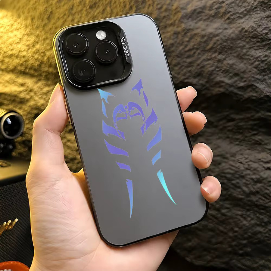 Ahsoka Tano Handyhülle für iPhone 11 bis 17 Pro Max, Stoßfeste TPU Hülle mit Farbverlauf in Multicolour und Schwarz - Bild 3