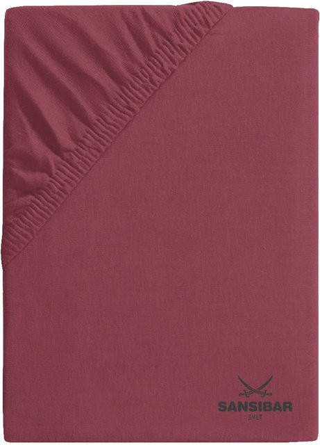Spannbettlaken SANSIBAR Jersey aus Baumwolle, Rot, B/T: 100 x 200 cm - Bild 1