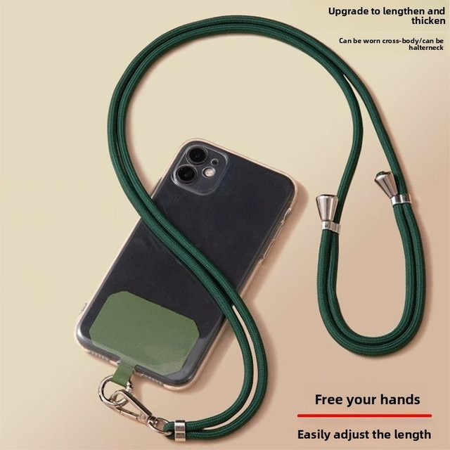 Xyu Modisches Universelles Handy-Umhängeband als dehnbares Halsband und Crossbody-Handyhalter für Smartphones in Schwarz und Grün - Bild 1