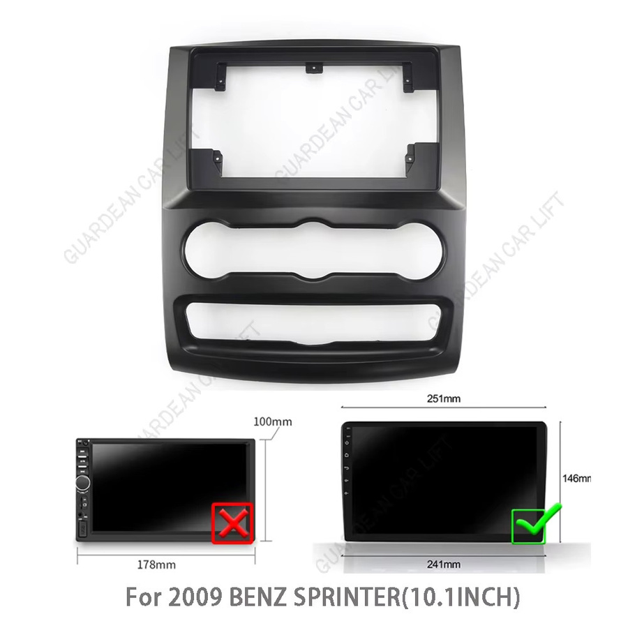 10,1 Zoll Autoradio Faszien für Mercedes Benz Sprinter 2009 Android Stereo Rahmen mit Canbus und Kabel, Schwarz - Bild 2