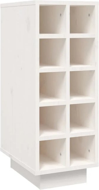vidaXL Weinregal aus Massivholz Kiefer in Weiß, wandmontiert, B/T/H: 23 x 34 x 61 cm - Bild 1