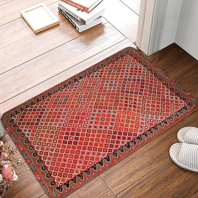 Lodestar Fußmatte im Bohemian Stil, rutschfest, braun/rot, B/T: 50 x 30 cm - Bild 1