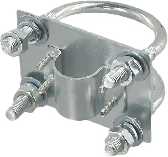ANENG U-Bolzen-Klemme für LoRa Helium Hotspot Miner Glasfaser-Antennenmast-Halterung, Silber, verzinkt - Bild 1