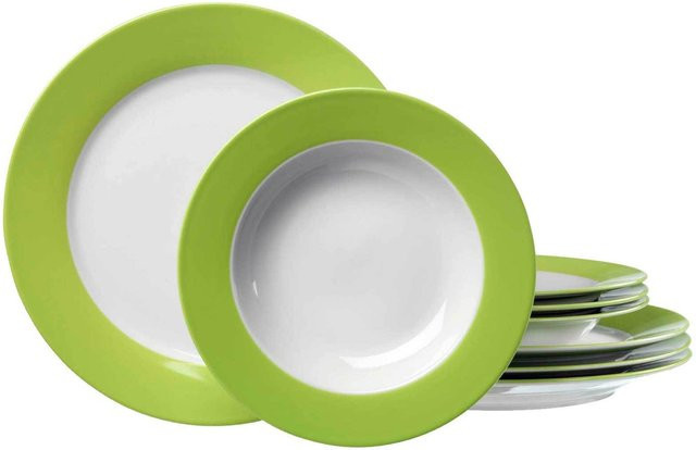 Ritzenhoff & Breker Tafelservice Doppio 8-teilig aus Porzellan in Grün und Multicolour - Bild 1