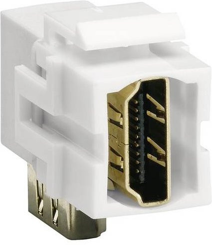 Hager HDMI-Einbaumodul Keystone in Weiß - Bild 1