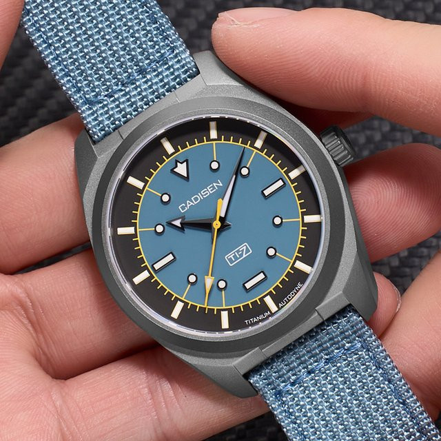 CADISEN Armbanduhr, Automatik, Titan, Textil, Weiß, Herren - Bild 1