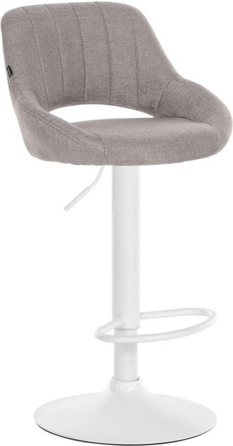 DELUKE Barhocker SEGAD mit Lehne, Stoff Grau, B/T/H: 46,5 x 48 x 85 cm - Bild 1