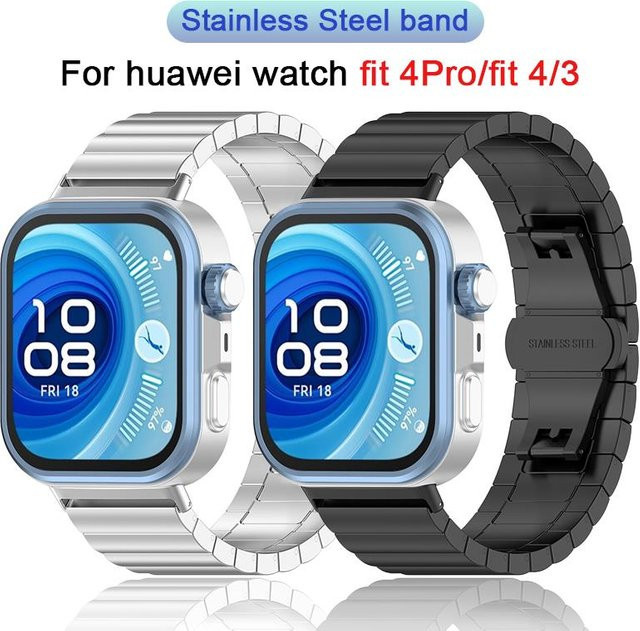 Huawei Uhrenarmband Edelstahl, Silber, Huawei Watch Fit 4 Pro/Fit 4/Fit 3 - Bild 1