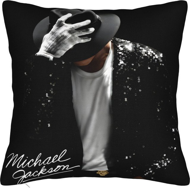 Delampa Kissenbezug Michael Jackson Heal The World aus Kurzplüsch, Schwarz, B/B: 30 x 30 cm - Bild 1
